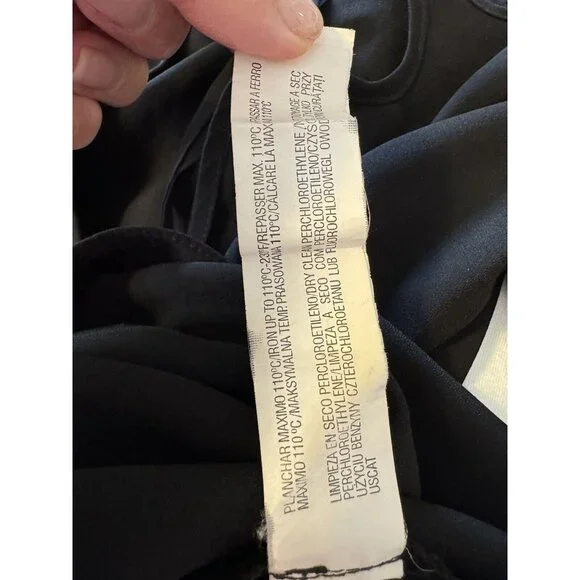 Zara Basic Black Medium Cut Out Blouse with Tie Neck Long Sleeve NWOT - Picture 9 of 10